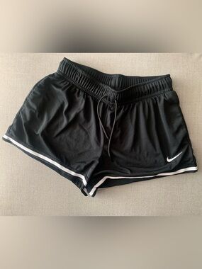 Nike Black Athletic Mesh Shorts with White Stripe